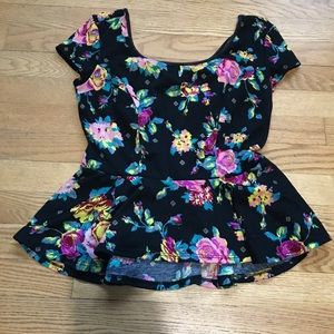 Floral peplum top